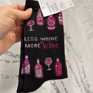 Kohl's Black Crew Socks with Pink Accents